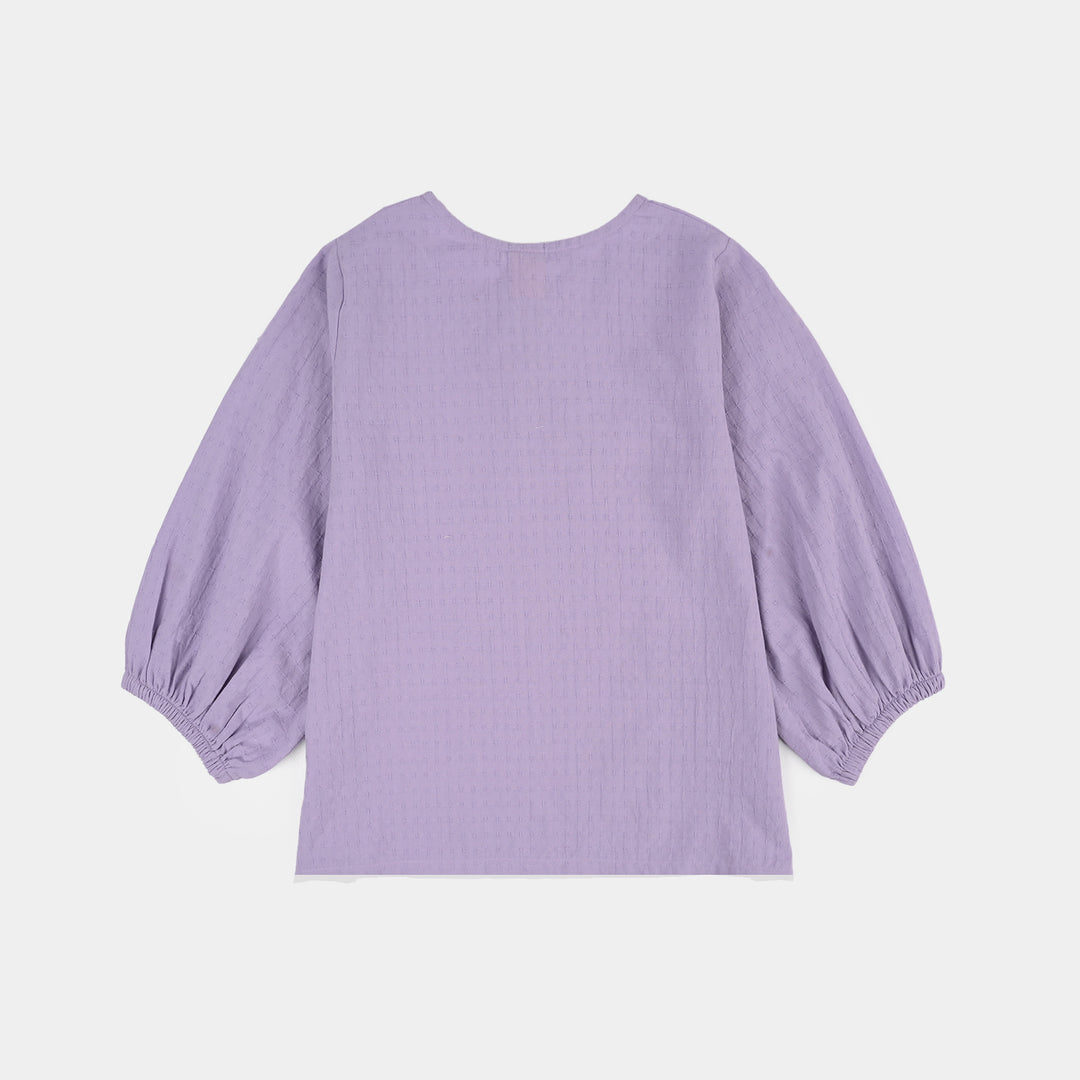 Girls Jacquard Casual Top