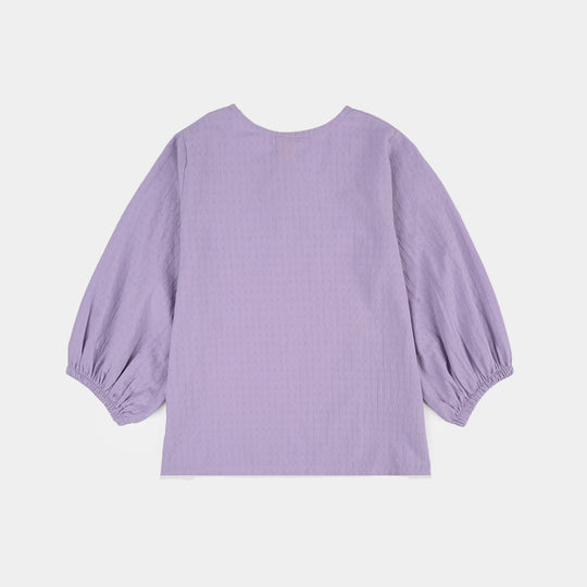 Girls Jacquard Casual Top