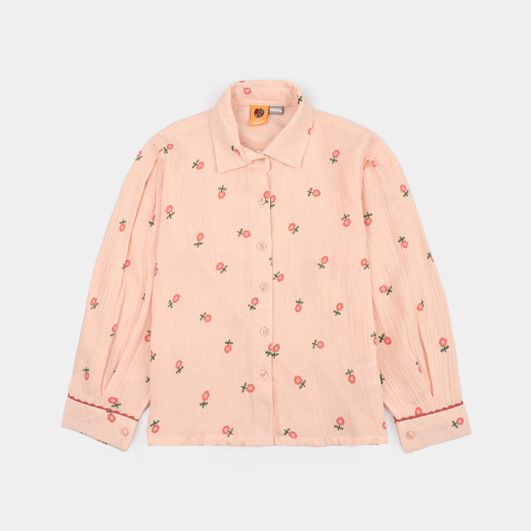 Girls Gauze Co-Ord Set Pretty Pink-LT.Pink