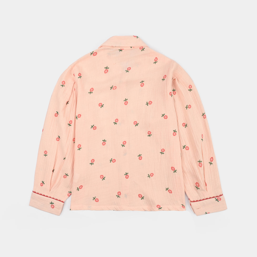 Girls Gauze Co-Ord Set Pretty Pink-LT.Pink