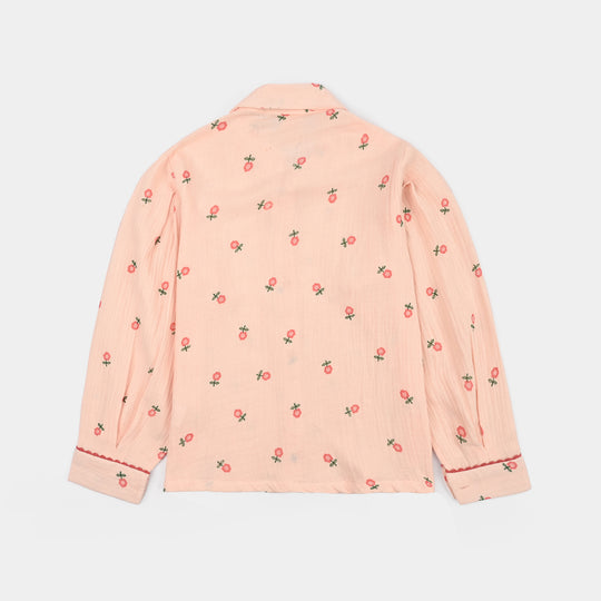 Girls Gauze Co-Ord Set Pretty Pink-LT.Pink