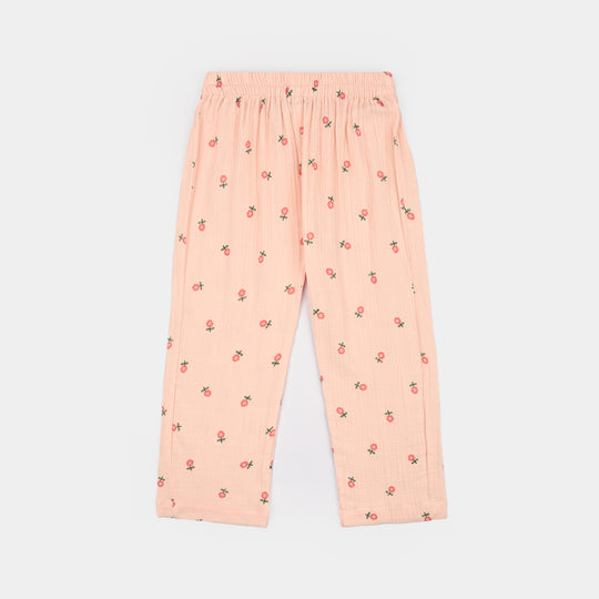 Girls Gauze Co-Ord Set Pretty Pink-LT.Pink