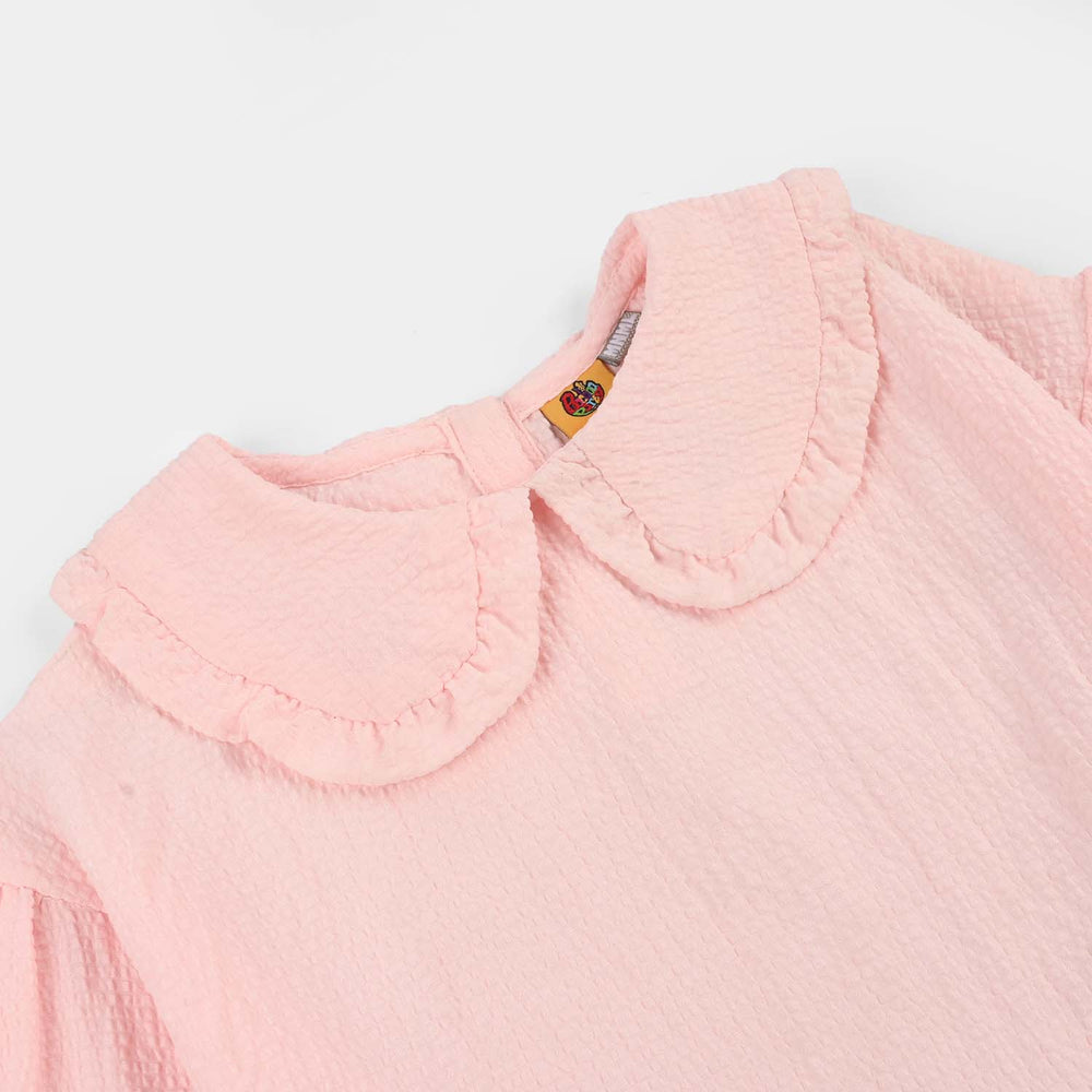 Girls Polyester Casual Top Sea Shell -Baby Pink