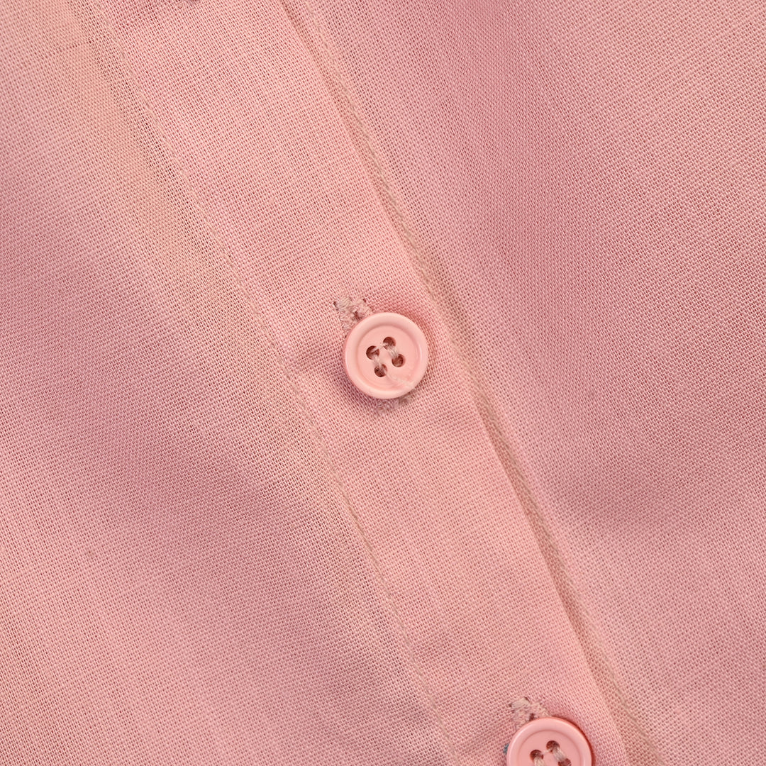 Girls Cotton Casual Top Pearls-Pink