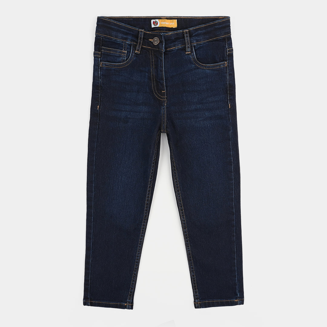 Girls Stretch Denim Basic Skinny Fit Pants – Dark Blue