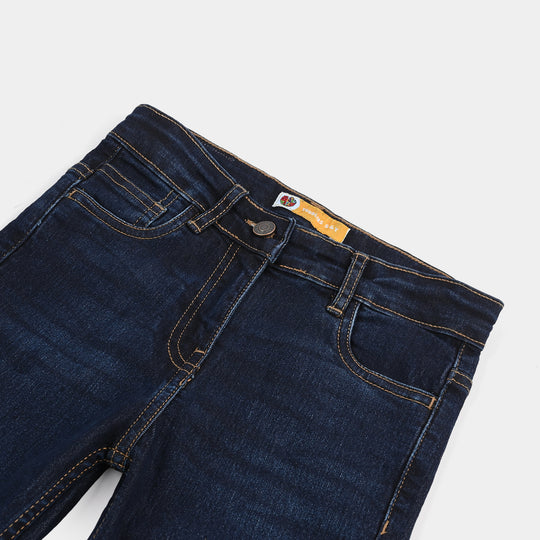 Girls Stretch Denim Basic Skinny Fit Pants – Dark Blue