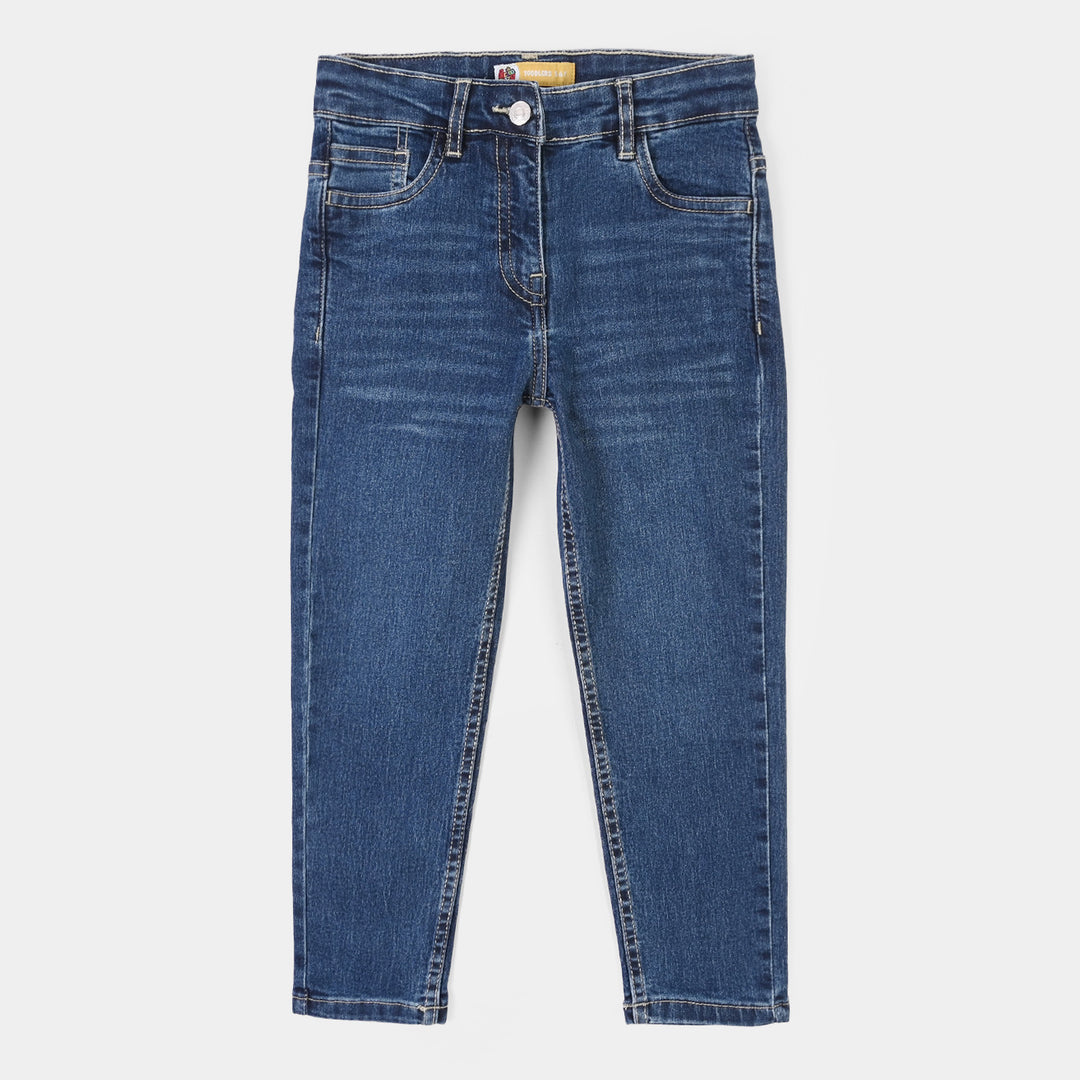 Girls Denim Stretch Pant Basic Slim Fit – Mid Blue