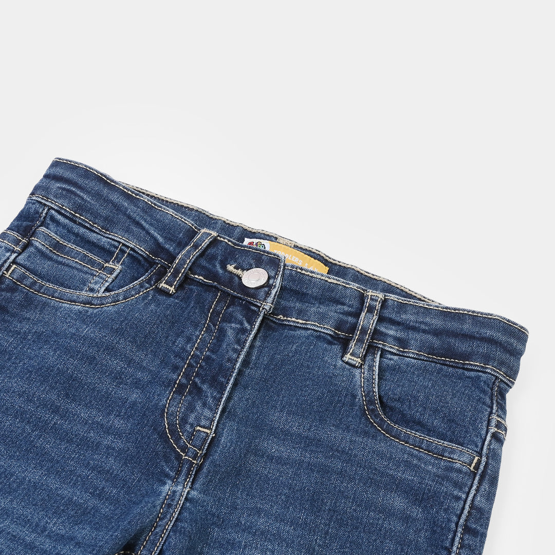 Girls Denim Stretch Pant Basic Slim Fit – Mid Blue