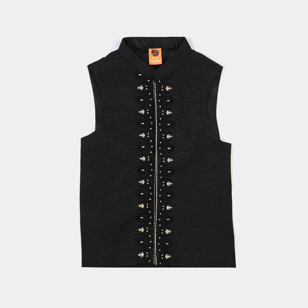 Boys Poly Viscose 3Piece Suit (Black Beauty)