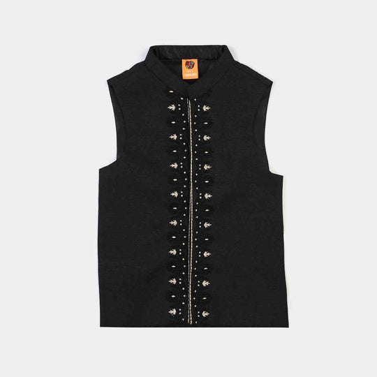 Boys Poly Viscose 3Piece Suit (Black Beauty)