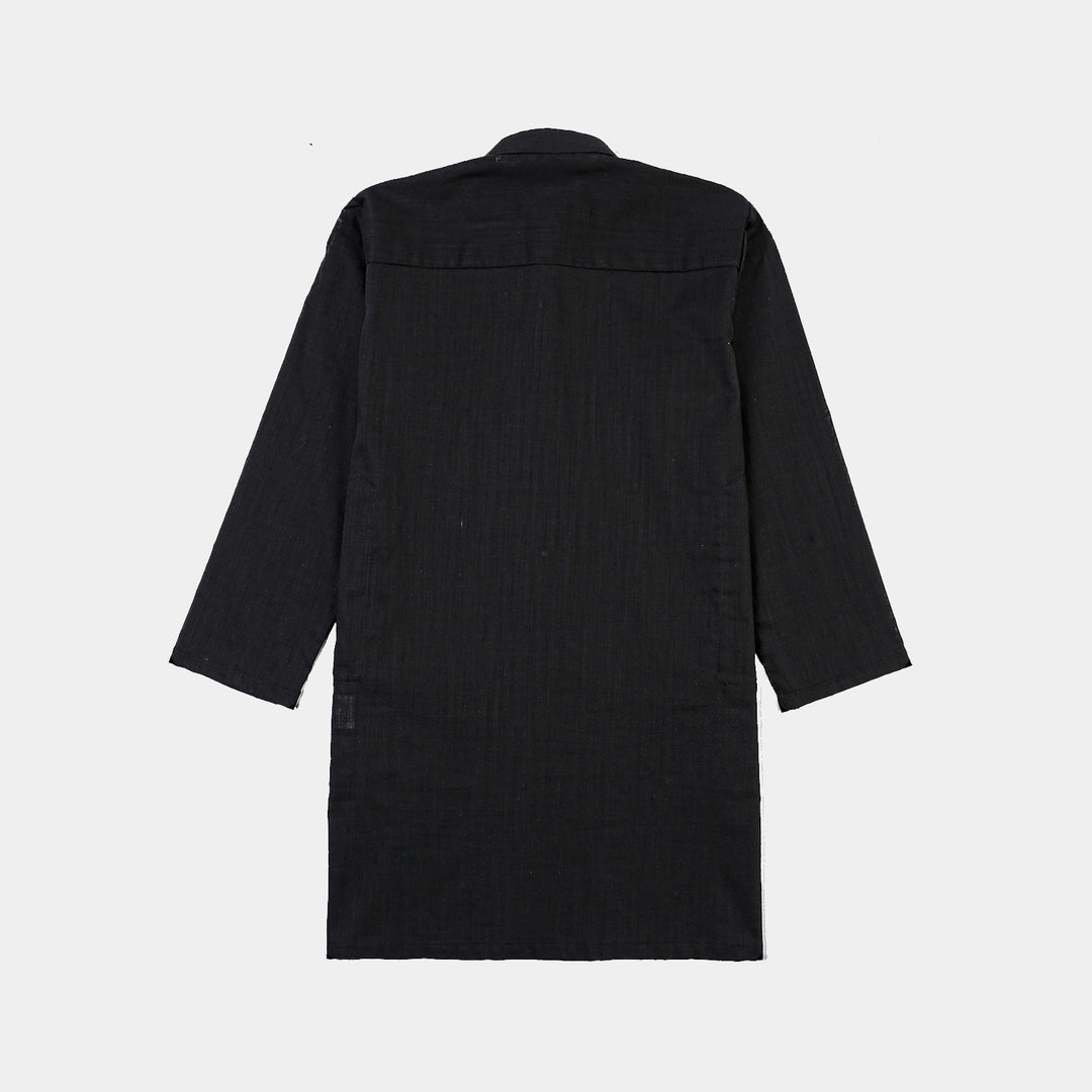 Boys Cotton Slub 3Piece Suit (Black Puff)