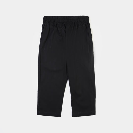 Boys Cotton Slub 3Piece Suit (Black Puff)