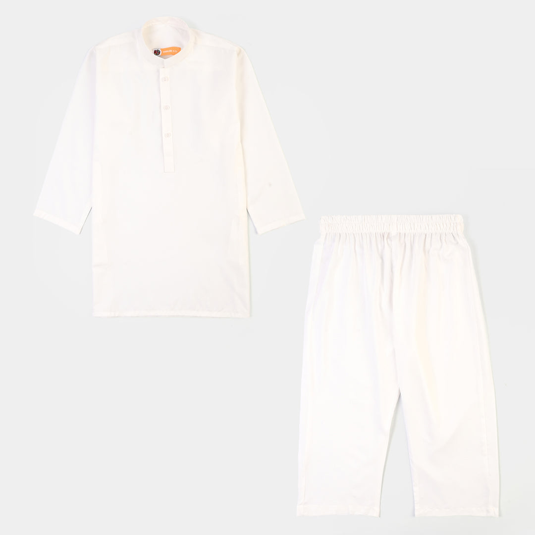 Boys Poly Viscose 2Piece Suit (White Basic)