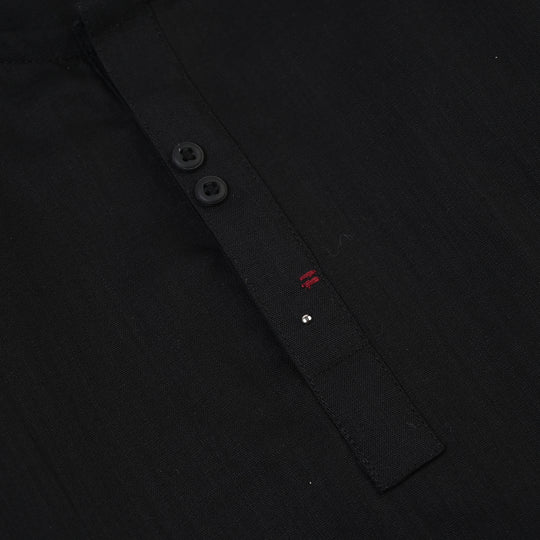 Infant Boys Cotton Slub 3Piece Suit (Black Puff)