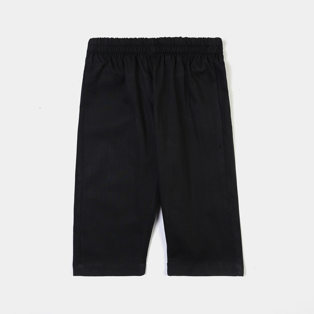 Infant Boys Cotton Slub 3Piece Suit (Black Puff)