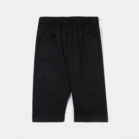 Infant Boys Cotton Slub 3Piece Suit (Black Puff)