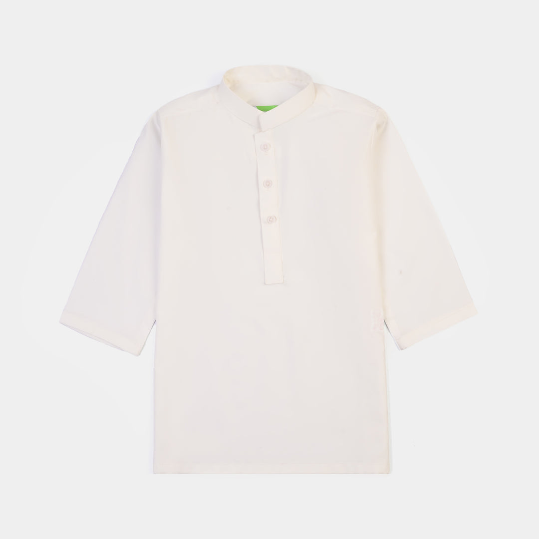 Infant Boys Poly Viscose 2Piece Suit (White Basic)