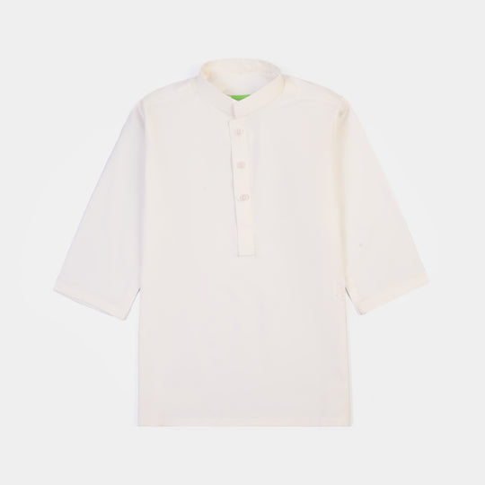 Infant Boys Poly Viscose 2Piece Suit (White Basic)