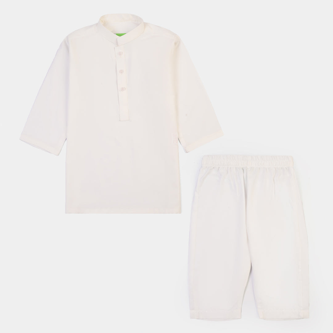 Infant Boys Poly Viscose 2Piece Suit (White Basic)