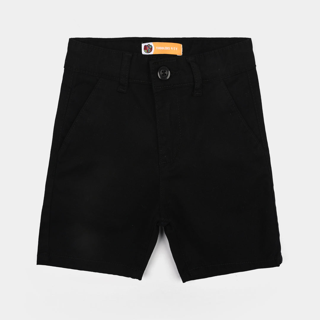 Boys Cotton Twill Short Basic-BLACK