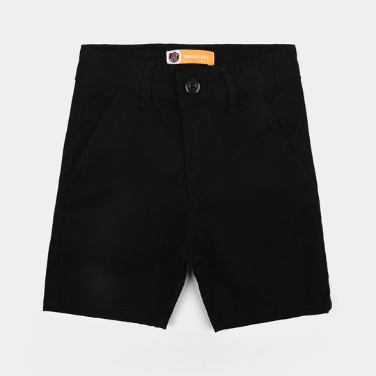 Boys Cotton Twill Short Basic-BLACK