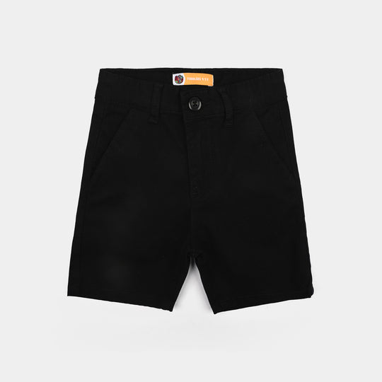 Boys Cotton Twill Short Basic-BLACK