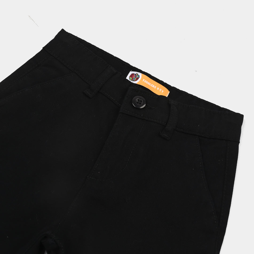 Boys Cotton Twill Short Basic-BLACK