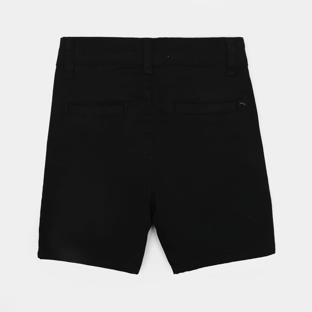 Boys Cotton Twill Short Basic-BLACK