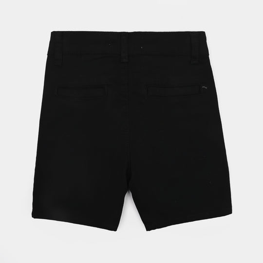 Boys Cotton Twill Short Basic-BLACK