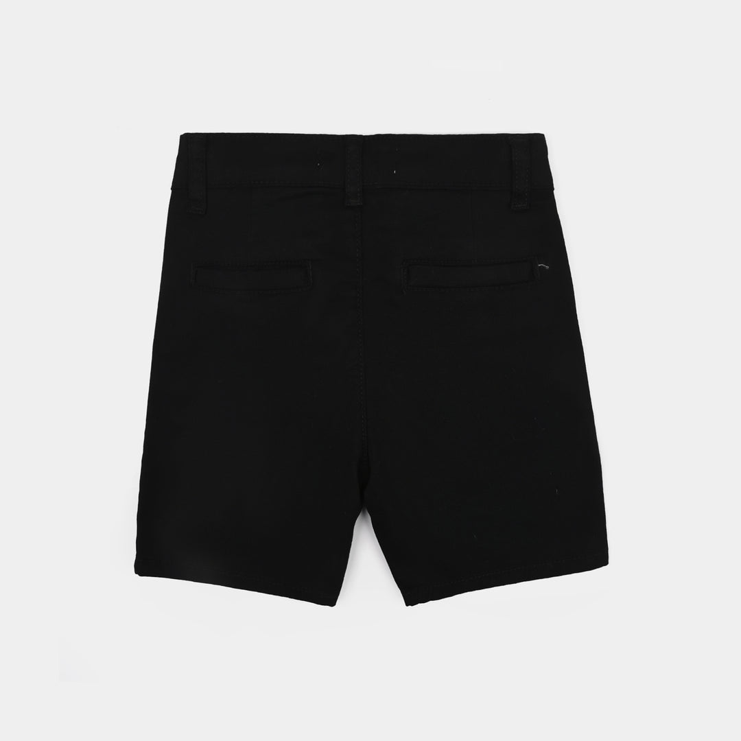 Boys Cotton Twill Short Basic-BLACK