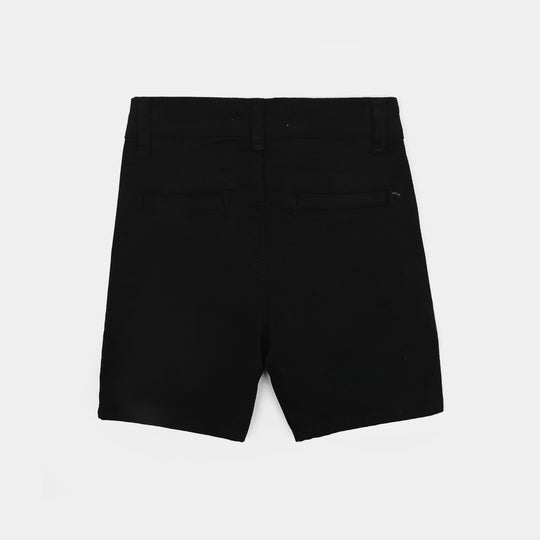 Boys Cotton Twill Short Basic-BLACK