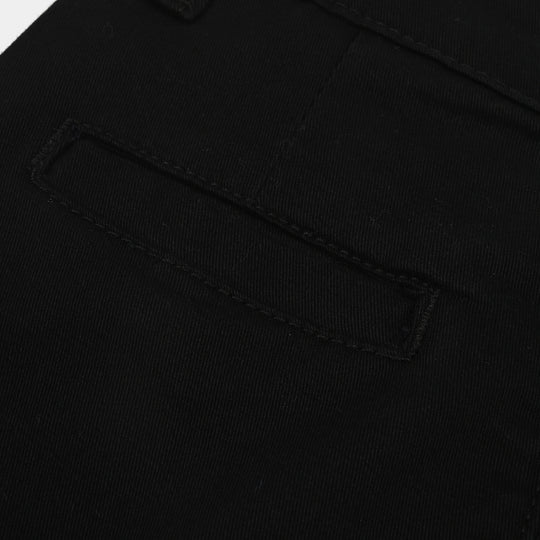 Boys Cotton Twill Short Basic-BLACK