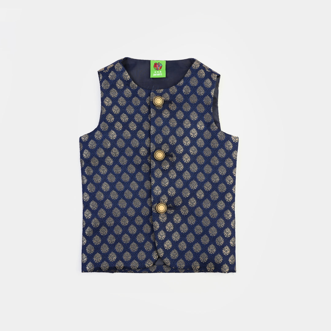 Infant Boys Poly Viscose Waistcoat (Blended) - Blue