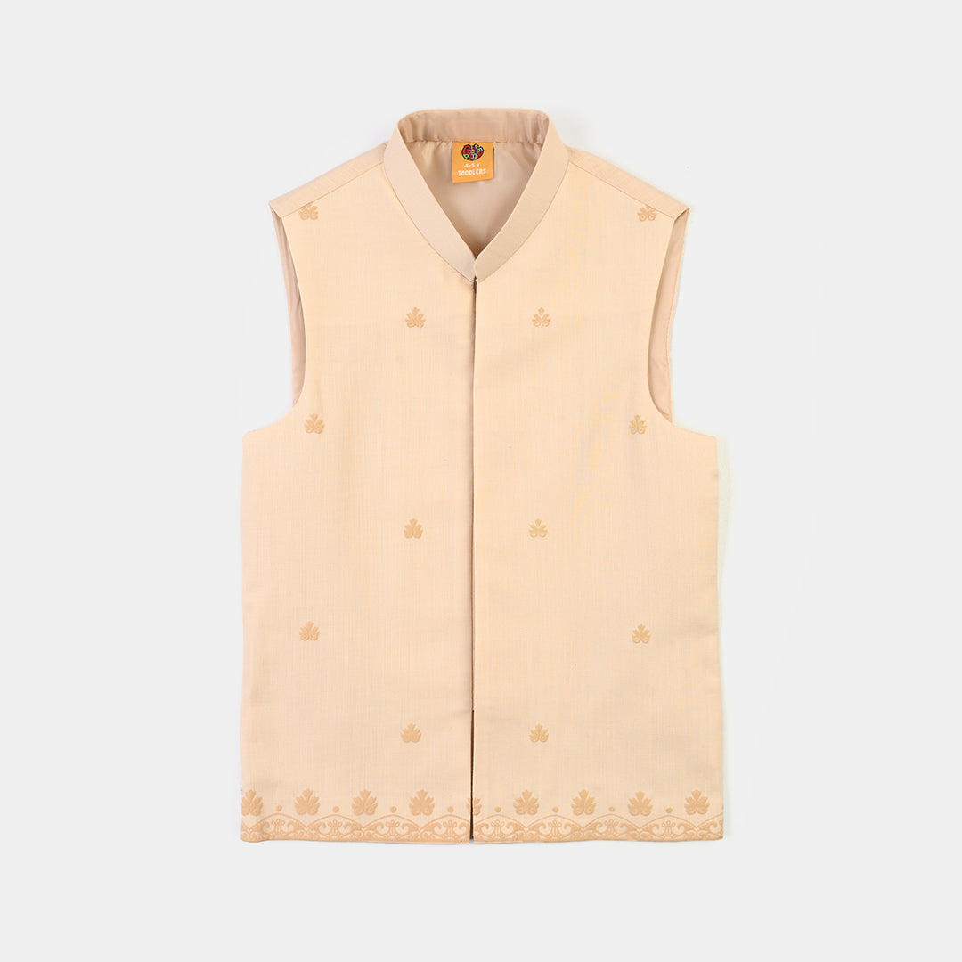 Boys Cotton Slub 3Piece Suit (Peach Punch)