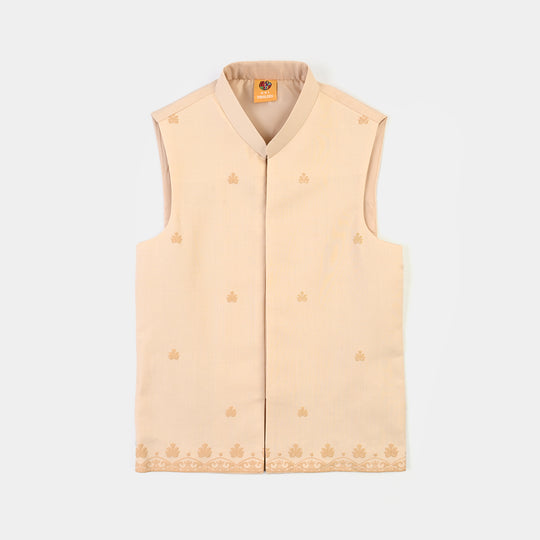 Boys Cotton Slub 3Piece Suit (Peach Punch)