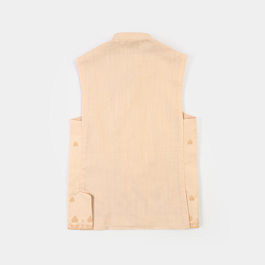 Boys Cotton Slub 3Piece Suit (Peach Punch)