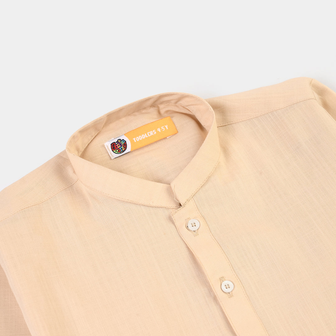 Boys Cotton Slub 3Piece Suit (Peach Punch)