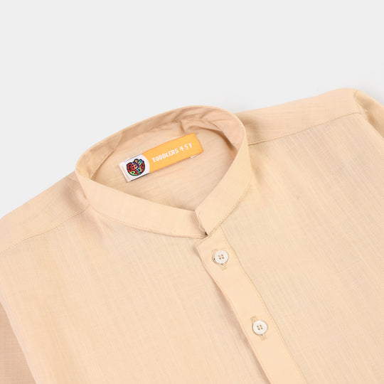 Boys Cotton Slub 3Piece Suit (Peach Punch)