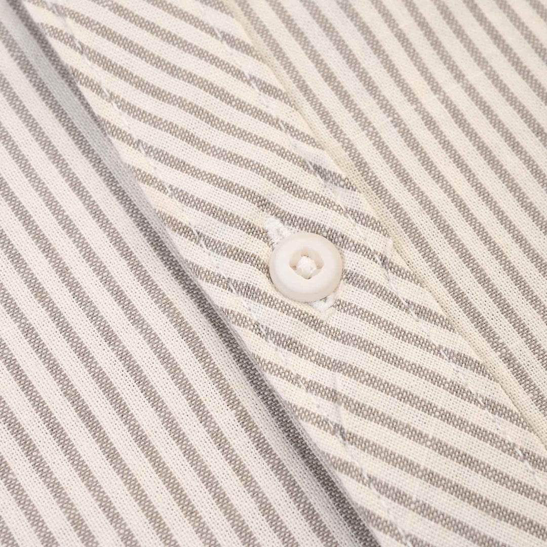 Boys Yarn Dyed Shirt (Born By The Sea)-Grey Stripe