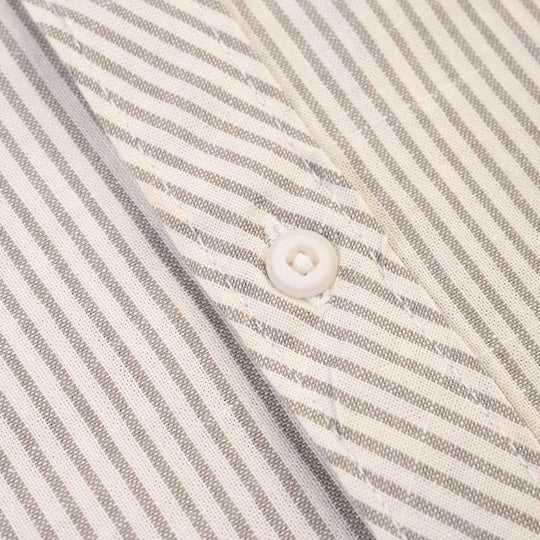 Boys Yarn Dyed Shirt (Born By The Sea)-Grey Stripe