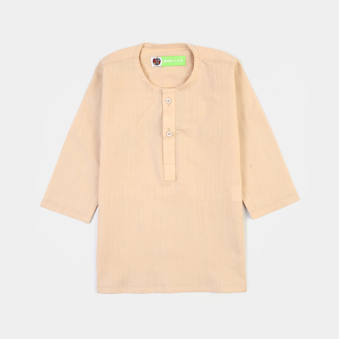 Infant Boys Cotton Slub 3Piece Suit (Peach Punch)