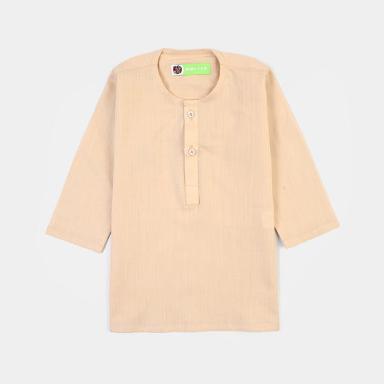 Infant Boys Cotton Slub 3Piece Suit (Peach Punch)