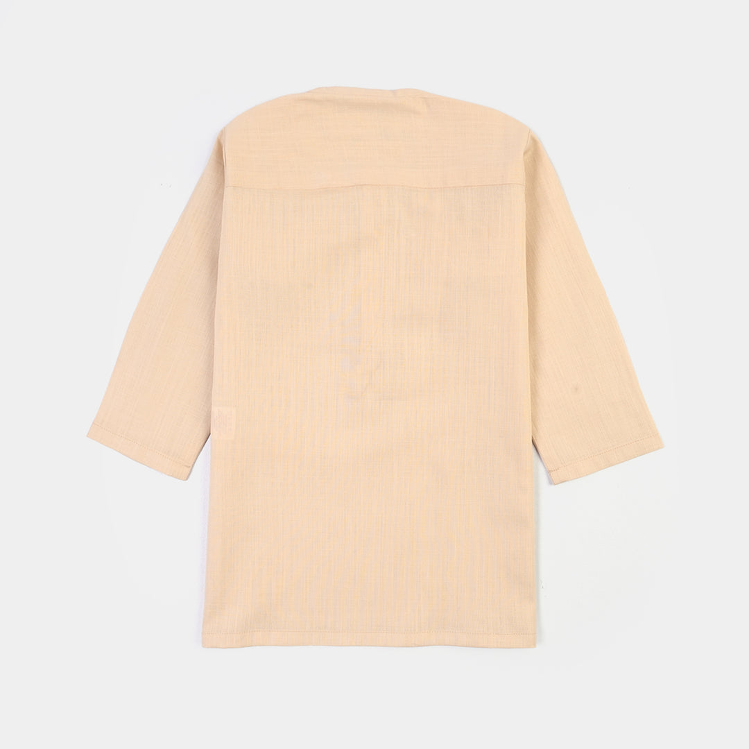 Infant Boys Cotton Slub 3Piece Suit (Peach Punch)