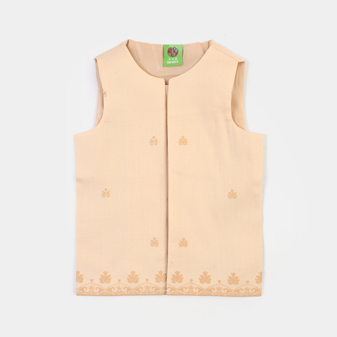 Infant Boys Cotton Slub 3Piece Suit (Peach Punch)