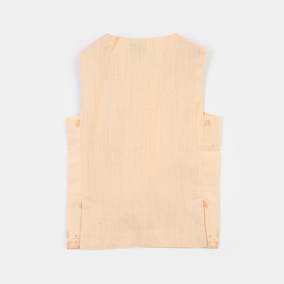 Infant Boys Cotton Slub 3Piece Suit (Peach Punch)
