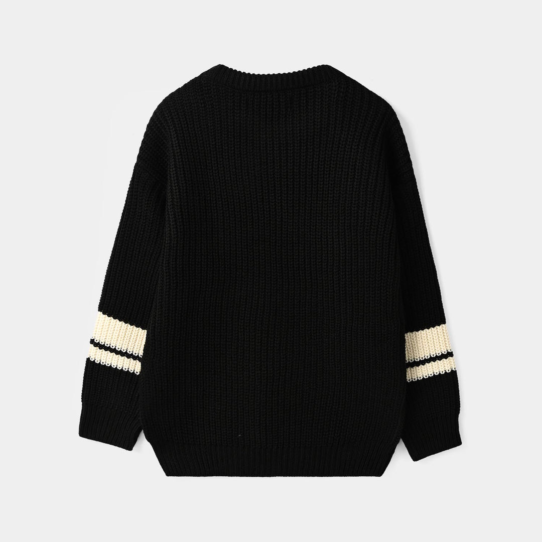 Boys Acrylic Sweater-95-BLACK