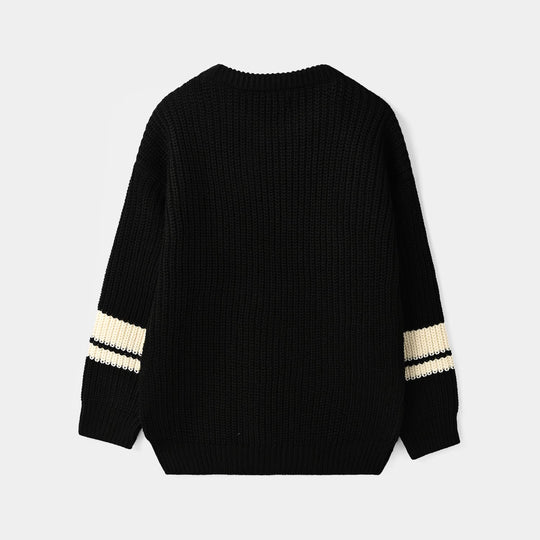 Boys Acrylic Sweater-95-BLACK