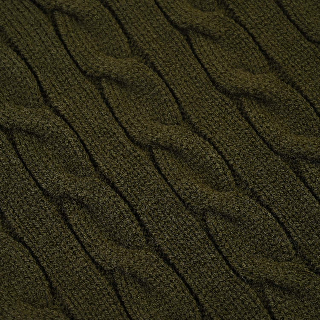 Boys Acrylic Sweater-Twisted-Olive-green