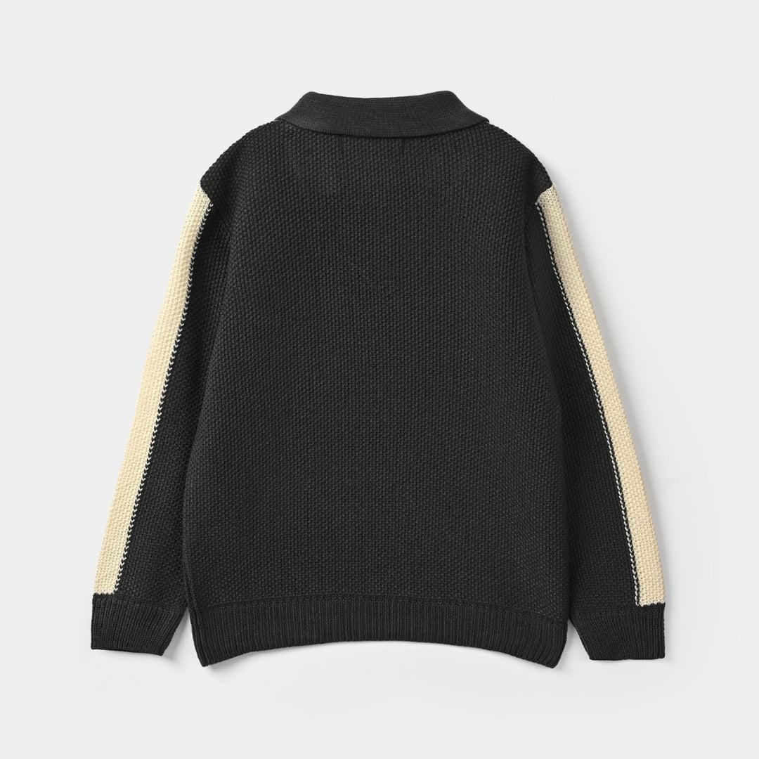 Boys Acrylic Sweater-New York-D.Grey.Off.White