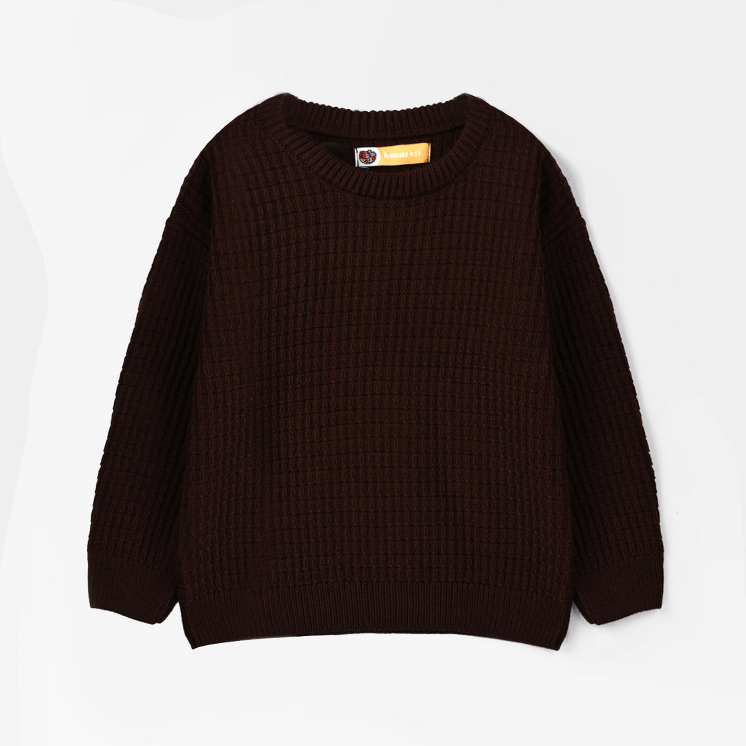 Boys Acrylic Sweater Block Box - BROWN